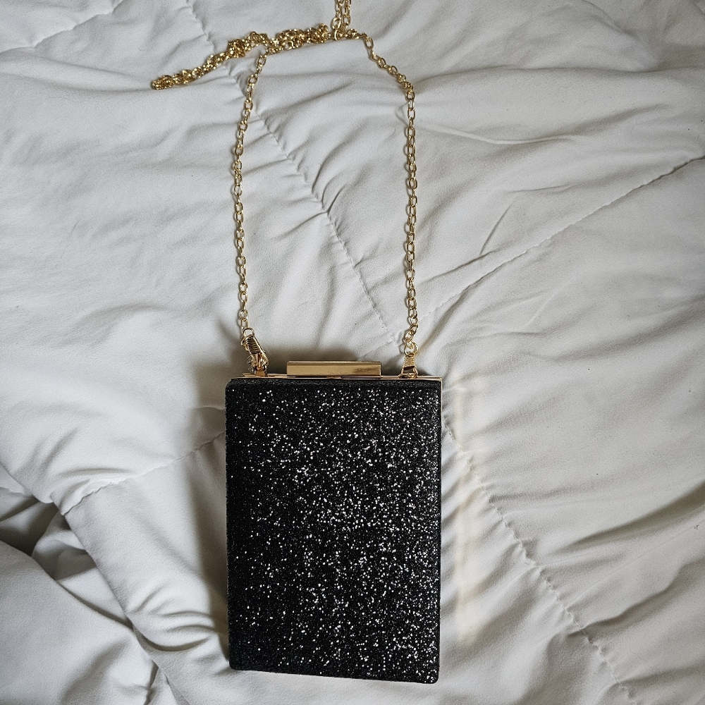 Black Glimmering Evening Bag